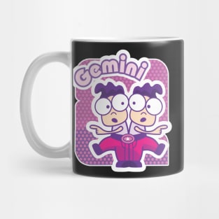 Gemini Colorful Zodiac Sign Cartoon May June Birthday Mug